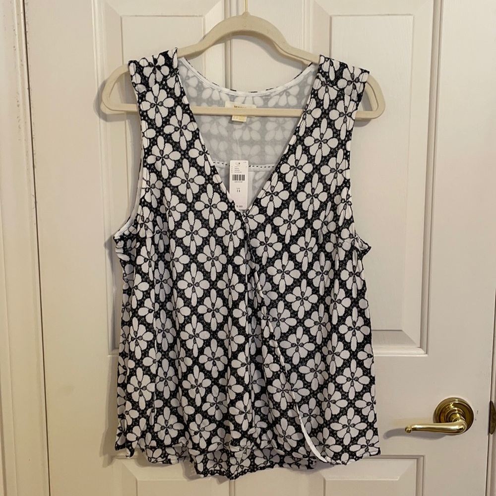 Anthropologie Maeve Floral Lace Sleeveless Top